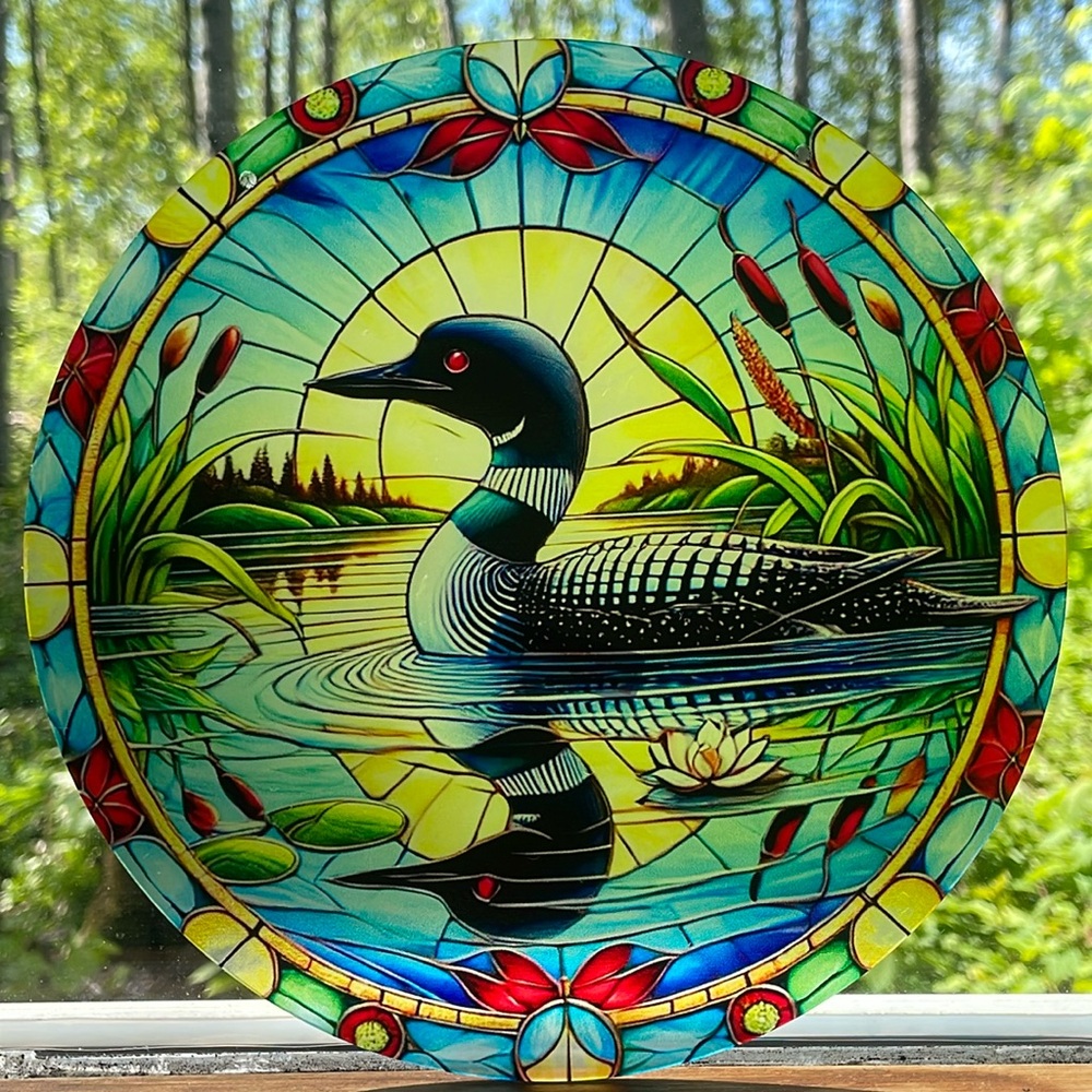 Suncatcher Acrylic Loon Bird Wildlife Decor Home Cabin Garden
